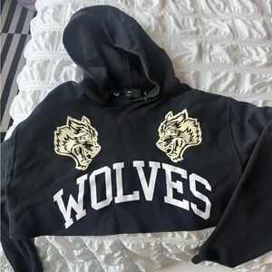 Darc Sport Black Wolves Crop Top Hoodie